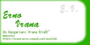 erno vrana business card